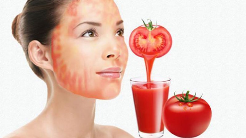 พอกหน้าด้วยมะเขือเทศ